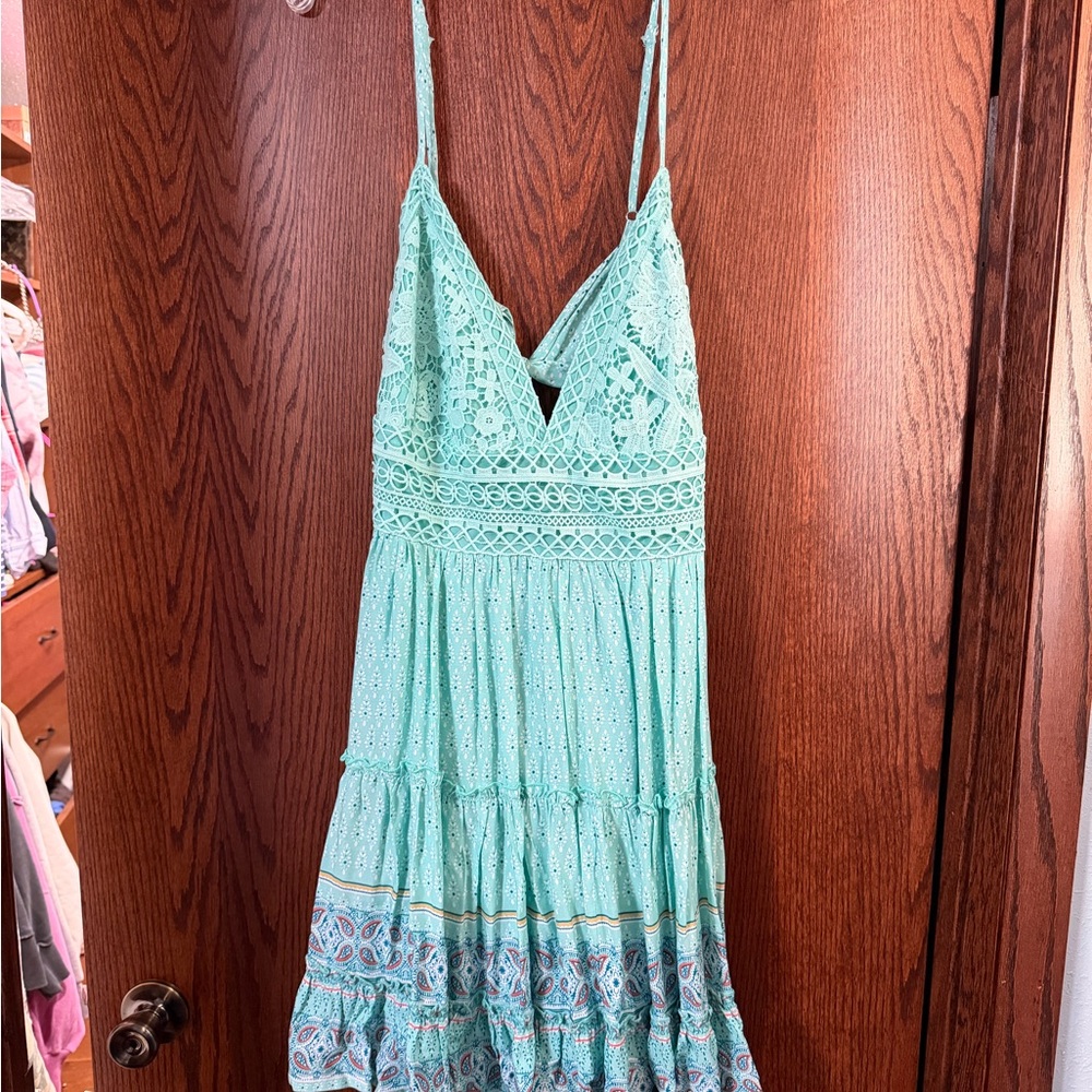 Mint Crochet Lace Boho Sundress Southern Fried Chics Brand NWT XXL fits like XL